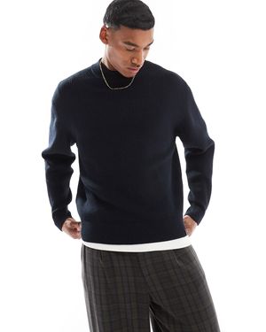 Pull&Bear Fisherman Knit Sweater - Blue