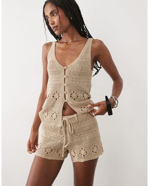 Mango – casito – strick-shorts - Natur
