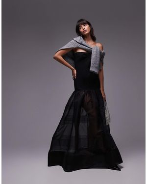 Mango – capsule – trägerloses maxikleid - Schwarz