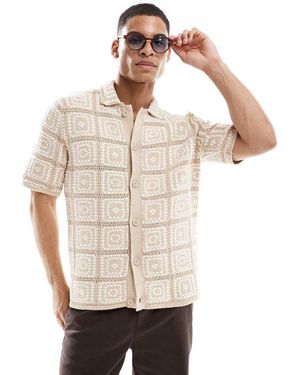 Only & Sons Crochet Relaxed Fit Shirt - Natural