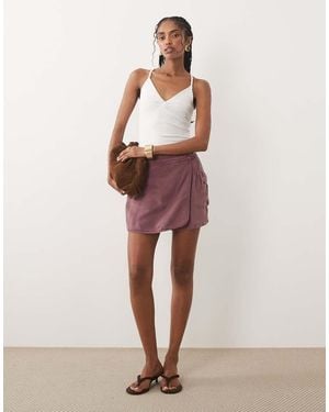 River Island Utility Mini Skort With Wrap Detail - Pink