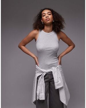ARKET Ribbed Jersey Tank Top - Grey