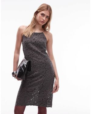 & Other Stories Mini Strap Lace Dress - Gray