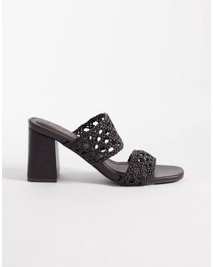 New Look Woven Heeled Mule - Brown