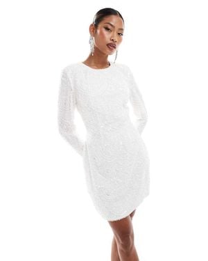 Lavish Alice Embellished Mini Dress - White