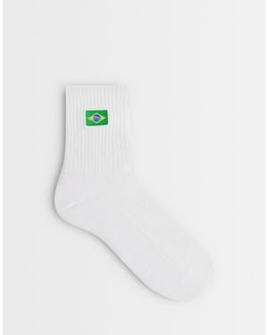 ASOS 1 Pack With Brazil Embroidery - White