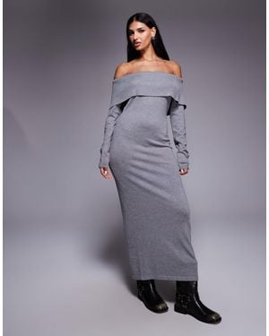 Kaiia – exclusive – locker geschnittenes maxi-strickkleid - Grau