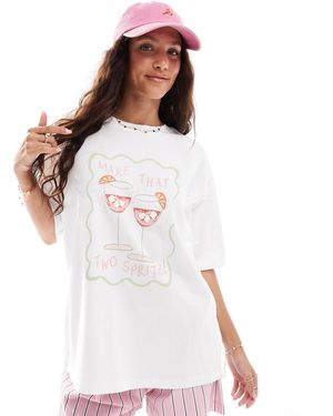 Threadbare – oversize–t-shirt aus baumwolle - Weiß