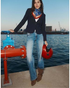 Stradivarius D91 Low-Rise Wide-Leg Jeans - Blue