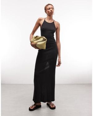 Weekday Vestido Largo Con Espalda De Nadadora De - Negro