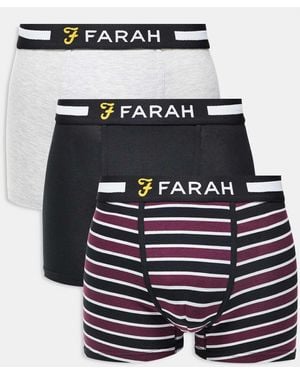 Farah 3-pack Jacquard Waistband Logo Boxers - Blue