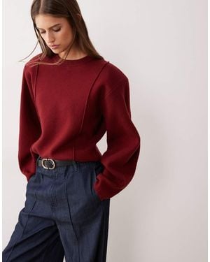 ASOS Structured Compact Knit Waisted Crew Neck Jumper
