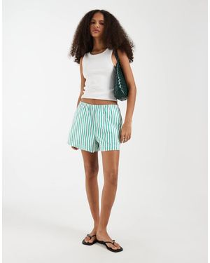 Gap Baggy Drawstring Linen Shorts - Blue