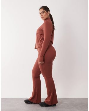 4505 Curve Icon High Waist Slim Kick Yoga leggings - Red