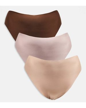 ASOS Asos Design Curve 3 Pack No Vpl Brazilian Brief - Brown