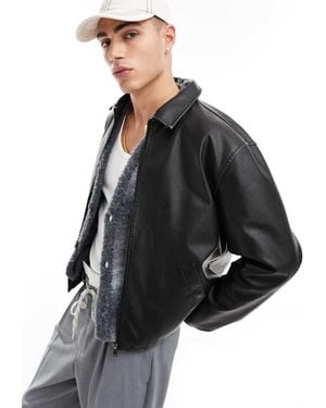 Cotton On Cotton On Faux Leather Harrington Jacket - Black