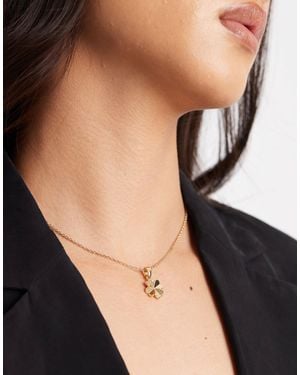 ASOS Chain Necklace With Four-leaf Clover Pendant - Black