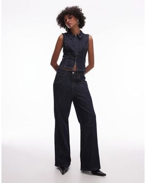 Mango Slouchy Straight Leg Jean Co-ord - Blue