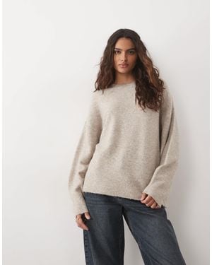 Jdy Drop Shoulder Knitted Sweater - Natural