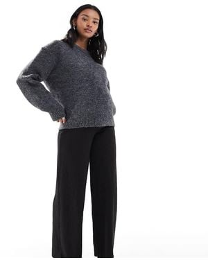 Mama.licious Mamalicious Tie Waist Detail Wide Leg Jersey Trouser - Blue