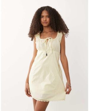 Wednesday's Girl Milkmaid Mini Dress - Natural