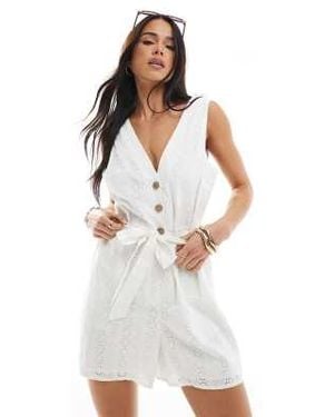 New Look – ärmelloser playsuit - Weiß