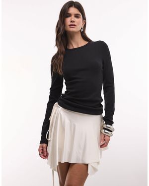 Monki Mini-jupe portefeuille évasée he - Noir