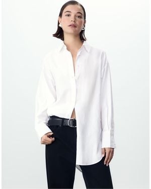 Stradivarius Long Poplin Shirt - White