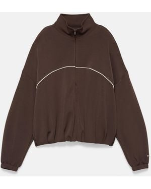 Pull&Bear Fließende jacke mit kontrastbesatz - Braun