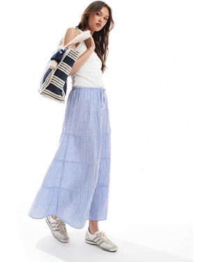 Cotton On – gestufter maxirock - Blau