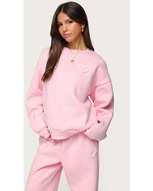 Edikted Love Oversized Sweatshirt - Pink