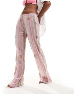 Pull&Bear Embellished Trouser Co-Ord - Pink