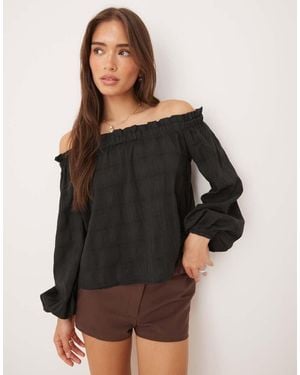 Glamorous Off Shoulder Voluminous Fit Blouse - Black
