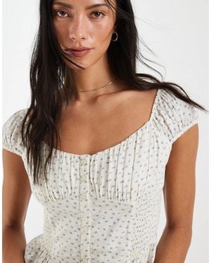 Hollister Sweetheart Neckline Peplum Top - Gray