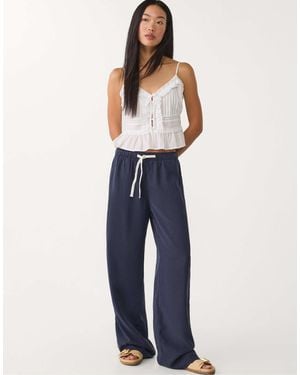 Stradivarius – locker sitzende lyocellhose - Blau