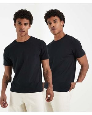 Blend 2 Pack Cotton-rich Slim Fit Crew Neck T-shirts - Black