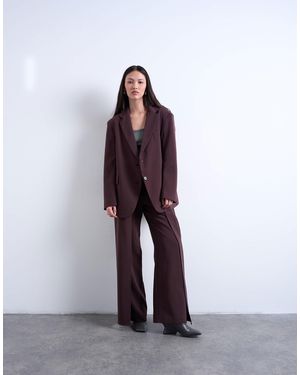 TOPSHOP Co Ord Double Pleated Straight Leg Trouser - Purple