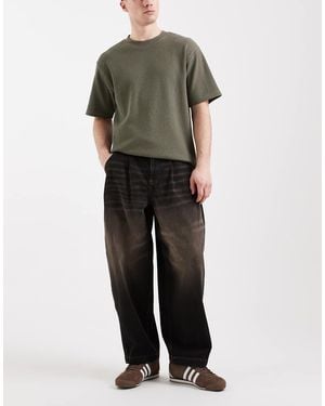 ASOS Oversized Tapered Fit Jeans With Tint - Natural