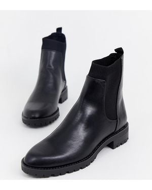 Stradivarius Botines Chelsea con lateral elástico - Negro