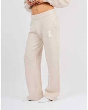 SIMMI Romy Chunky Knit Wide Leg Trouser - Natural