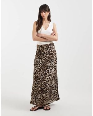 ONLY Satin Maxi Skirt - Brown