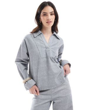 ASOS – gestreiftes jeans-oberteil - Grau