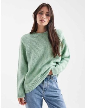 ASOS Knitted Oversized Jumper With Shoulder Pads - Green