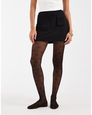 JJXX Collant Neri Trasparenti Con Fiocco - Nero