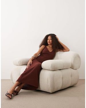 Mango Sheer Beach Midi Dress - Brown