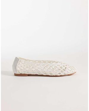 Public Desire Rhodes Woven Ballet Flats - Natural