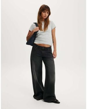 Cotton On Petite Low Rise Wide Jean - Black