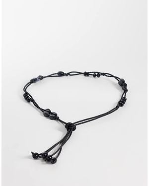 ASOS Macrame Beaded Waist And Hip Belt - Natural
