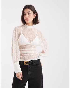 ASOS Batwing High Neck Blouse - White