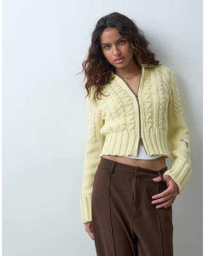 House Of Sunny Rolled Cuff peggy Cardigan - Natural